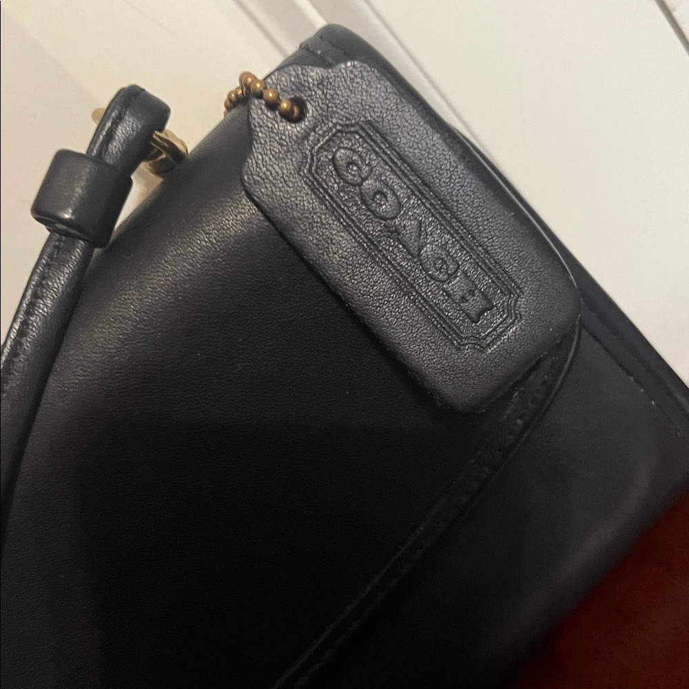 Vintage Coach Envelope Swing Wallet Removable Crossbody Strap Hangtag Black 4873 - Picture 2 of 12
